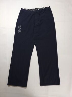 FTP Vertical Embroidered Logo Chino Pants Solid Navy Blue Skater Mens Size 34